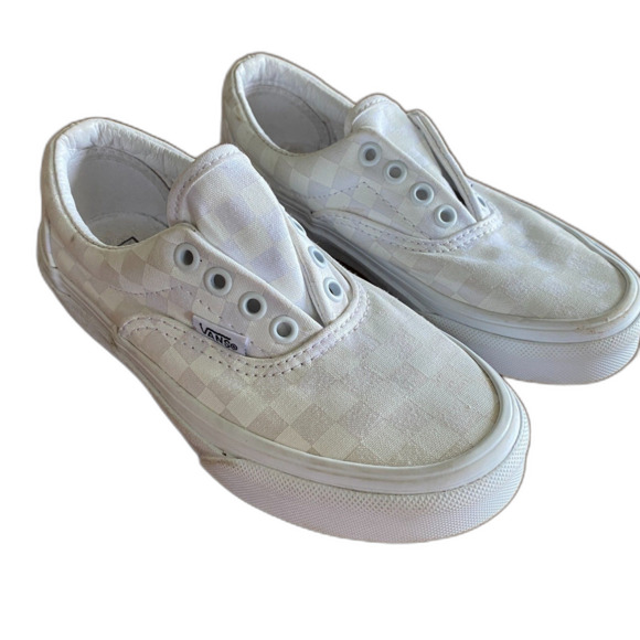 Vans White Checkered Lace-Up Sneakers Youth 1 - Picture 1 of 13